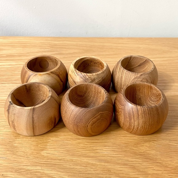 Designer Teak Wood Serving Tray, Flower Vase, and Egg Holders - Picture 8 of 8
